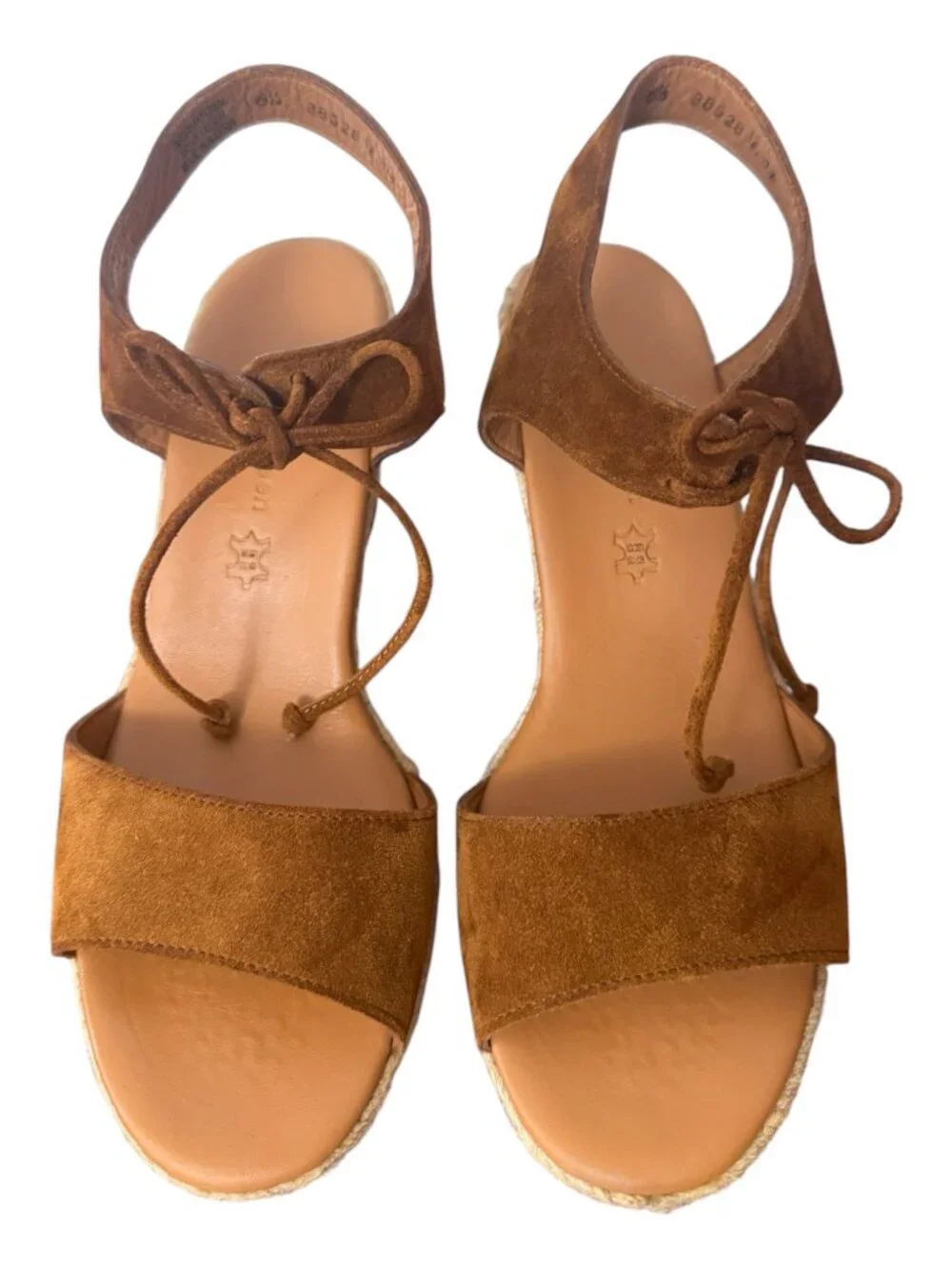 Paul Green Melissa Wedge Sandal Cognac Suede Women's‎ Size 9 US / 6.5 UK Boho